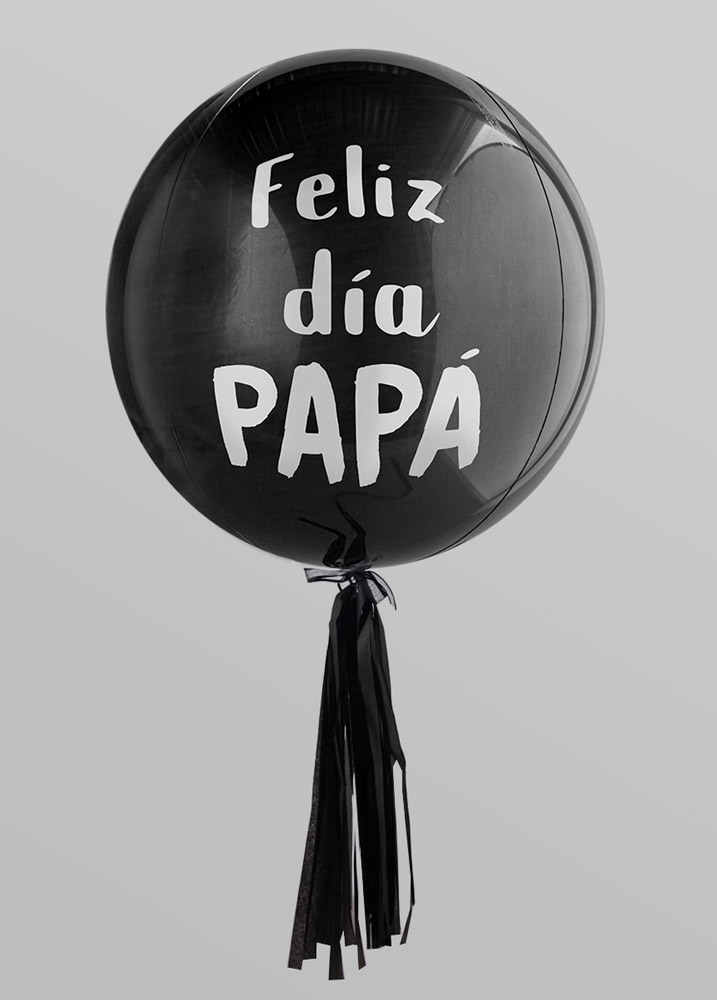 Globo Negro Felicidades Papá 24 Plg